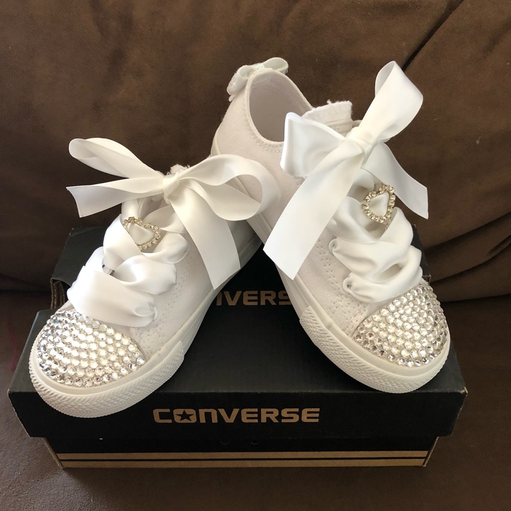 Solid white converse
